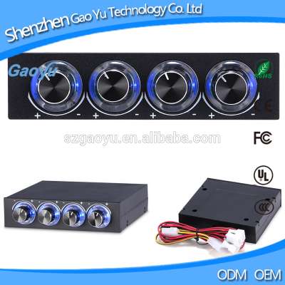 3.5 inch Fan Speed Controller STW-6002 4 Channel Speed Fan with Blue LED GDT Controller CPU HDD VGA Control Cooling