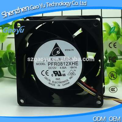 Delta Original 8038 dc 12v fan 8cm super car booster violent fan 4.9A PFR0812XHE 13000 80*80*38mm ceiling fan bearing